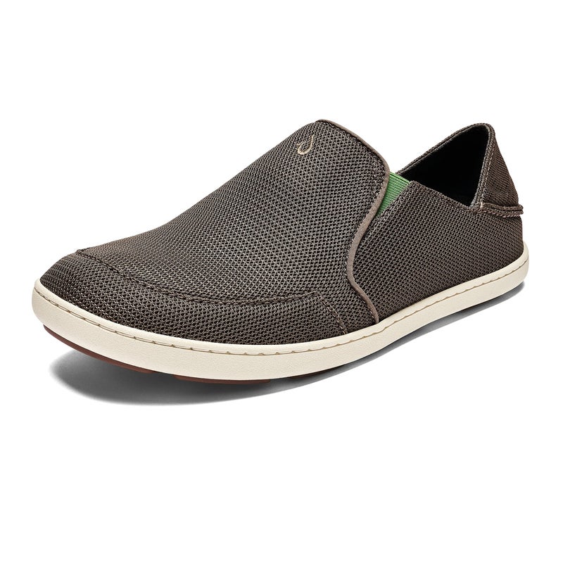 OLUKAI Nohea Mesh Men's Slip On Sneakers, Lightweight & Breathable Shoes for Everyday Wear, All-Weather & Enhanced Traction, Mustang/Lime Peel, 16 - Image 1